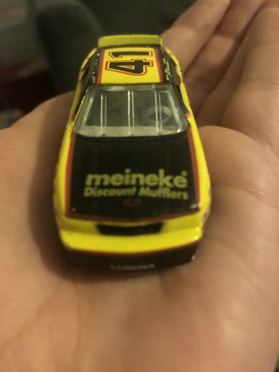 The Joe Nemechek 41 Meineke car owned by Larry Hedrick. I don’t remember how I got this one but I always could tell the “adult” diecasts by the rubber tires and interior work.