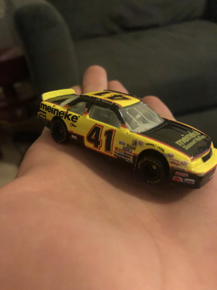 The Joe Nemechek 41 Meineke car owned by Larry Hedrick. I don’t remember how I got this one but I always could tell the “adult” diecasts by the rubber tires and interior work.