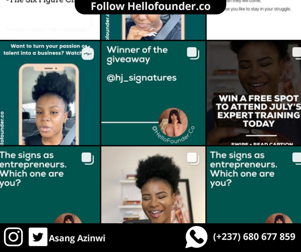 asang_azinwi's tweet photo. You ever asked yourself why my team takes the time to brand all the pics you see on my status?? Including my name and contact details???
That's how you build a brand online that #BREAKSOUT and #STANDOUT.
Checkout and follow #hellofounder.co on Instagram she does it even better! https://t.co/BpO9gTqRjZ
