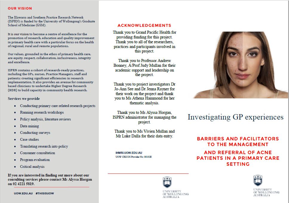 UOWGP's tweet photo. We have created a resource from the findings of our research into the "Barriers and facilitators to the management and referral of acne patients in a primary care setting".https://t.co/oTF698eLW8 https://t.co/xn52xRn115