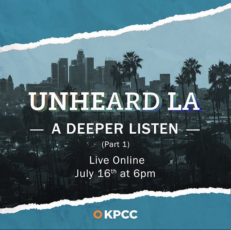 Tonight at 6pm! The fight continues. Join the conversation! 

I’m honored to be apart of this panel... Click link below to tune in to the conversation @ 6pm! 

#raceinla ✊🏾

Link to tune in: scpr.org/events/2020/07…