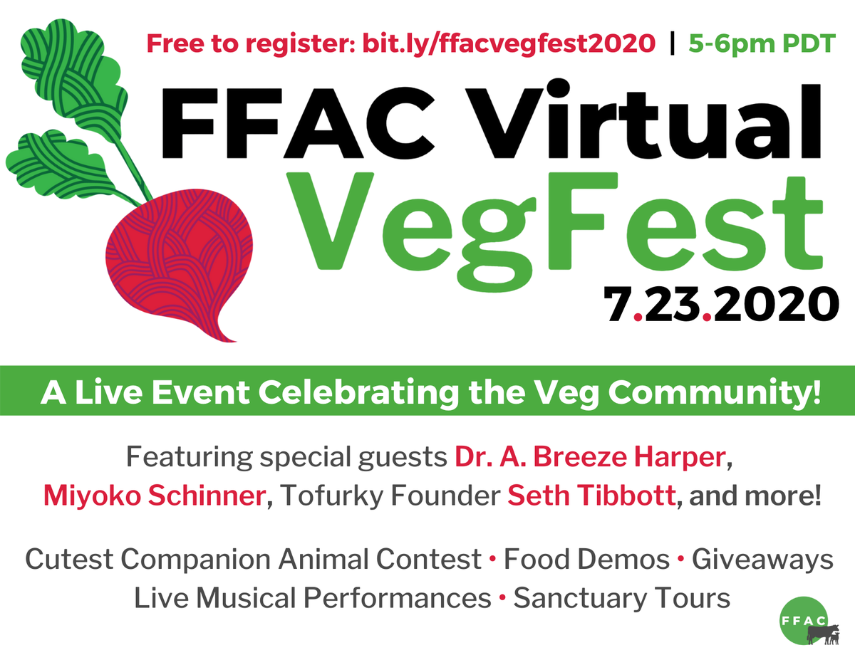 We hope to see you at our Virtual Vegfest on July 23rd at 5pm PT! Click here to register: ffacoalition.org/events/2020/6/…
