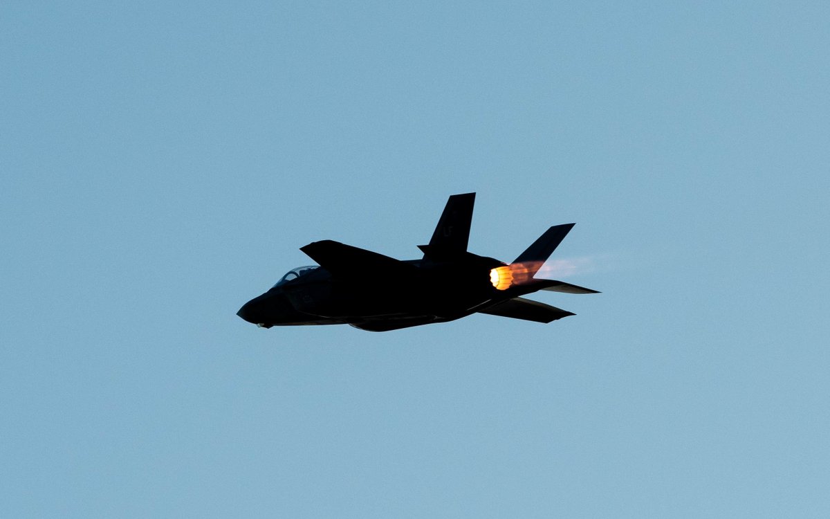 An #F35A Lightning II assigned to the 63rd Fighter Squadron takes off July 13, 2020, at #LukeAirForceBase, Ariz.