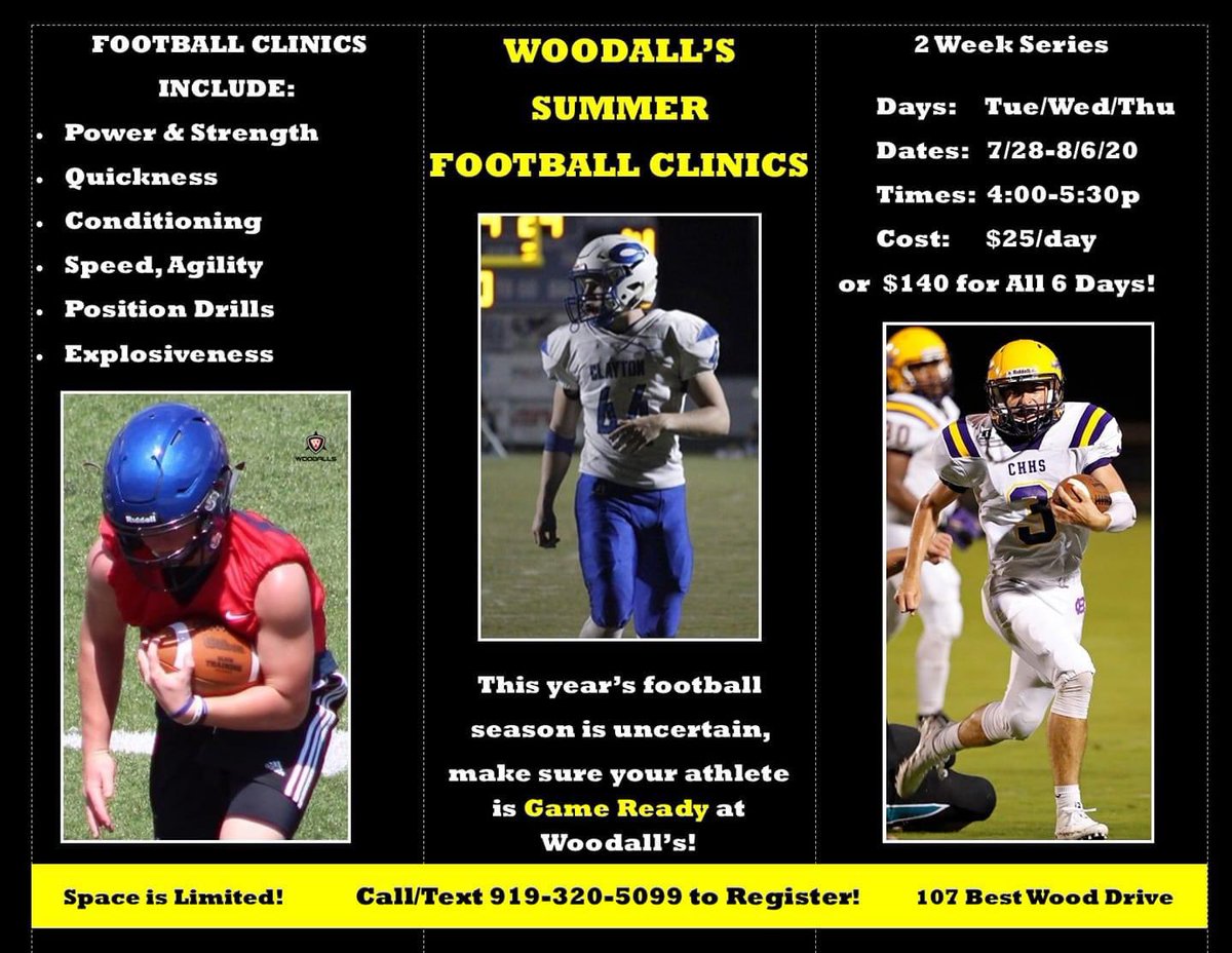 Get ready for football with CHHS’s own Cole Canterbury and other JOCO former football players #footballtraining #getinshape <a href="/ALGatorFootball/">Archer Lodge Football</a> <a href="/ALMSgators/">Archer Lodge Middle</a>