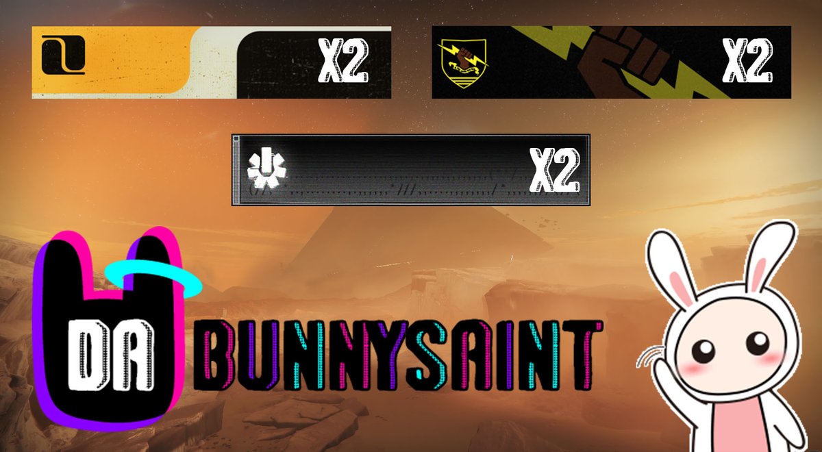 bunniebxmb's tweet photo. As promised.

Celebrating 50+ Twitch Followers, I present a Destiny emblem giveaway.

2 ways to enter:

🔷Like tweet
🔷Retweet this tweet
🔷Follow me

or/and

🔷Follow me on Twitch (https://t.co/AfzWX4EoYB)

Doing both gets you 2 entries.

Ends 8/1 https://t.co/uh9I0iEevw