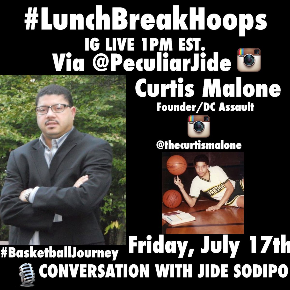 LunchBreakHoops's tweet photo. ✍🏾...Join Curtis Malone (@TheCurtMalone) Founder of Dc Assault Youth Basketball Organization TOMORROW, July 17th at 1pm EST on #LunchBreakHoops IG Live
🎙 https://t.co/nY8lz4RVDd
Conversation with @jidesodipo https://t.co/MtgrOjXzh3