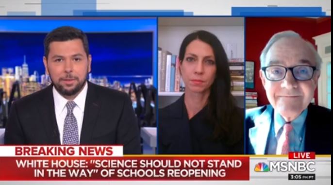 WHRpdResponse45's tweet photo. Dangerously dishonest by @MSNBC 
 
@PressSec was making the exact opposite point. McEnany argued “science should not stand in the way of this” BECAUSE “the science is on our side”

“We encourage for localities and states to just simply FOLLOW THE SCIENCE, open our schools" https://t.co/Irz7X1R18i