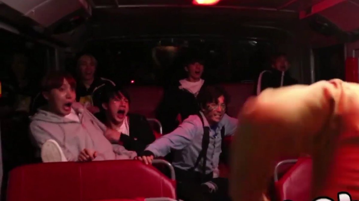 vanteview's tweet photo. it still throws me off how scared 2seok were from the zombie and beneath all that.....was a squished taehyung😭 https://t.co/sA2NTksCAL