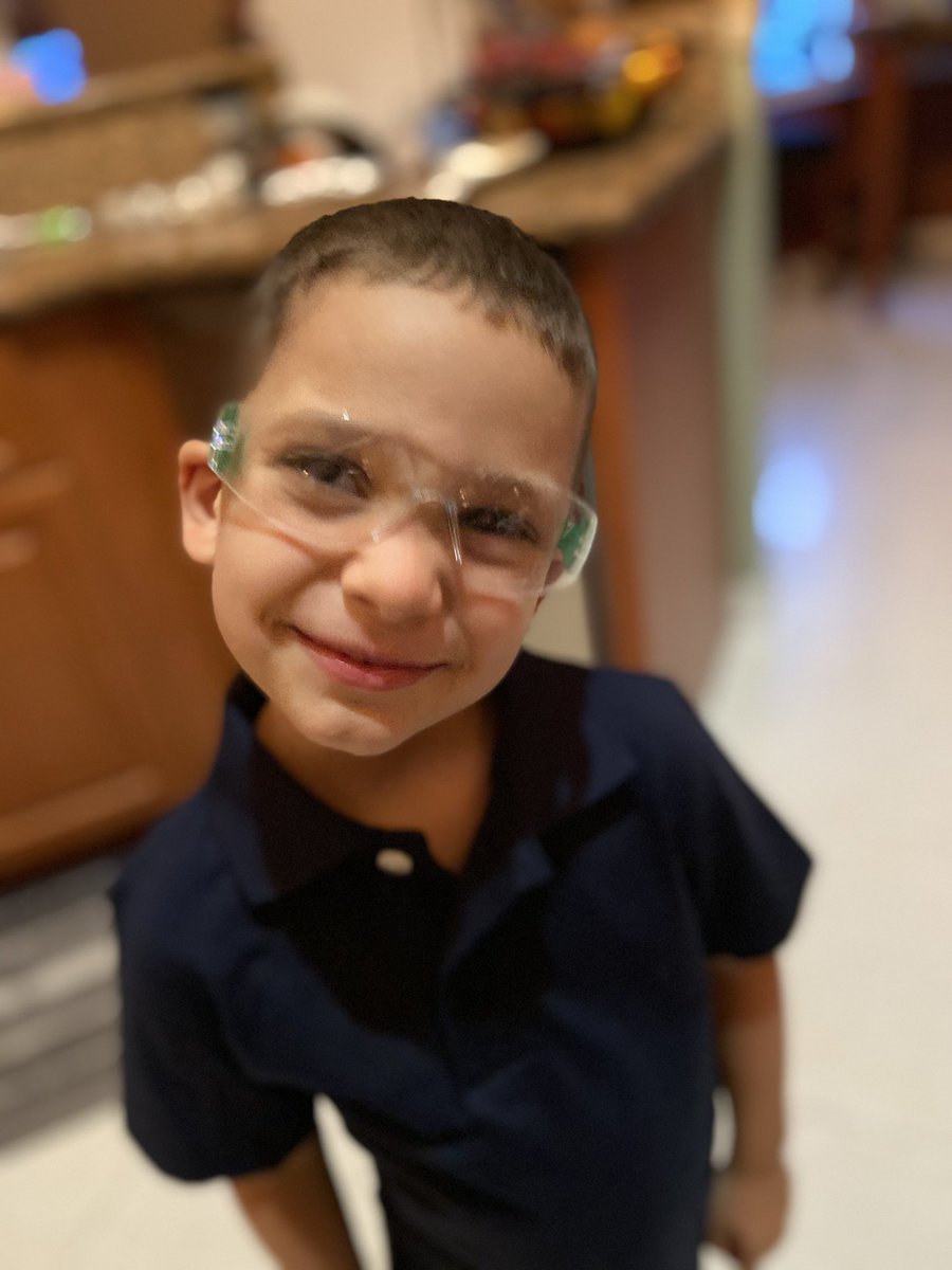 Practicing wearing our safety glasses 🥽 <a href="/SPEHAWKSNAPLES/">SPEHAWKS</a> #CCPSFamily