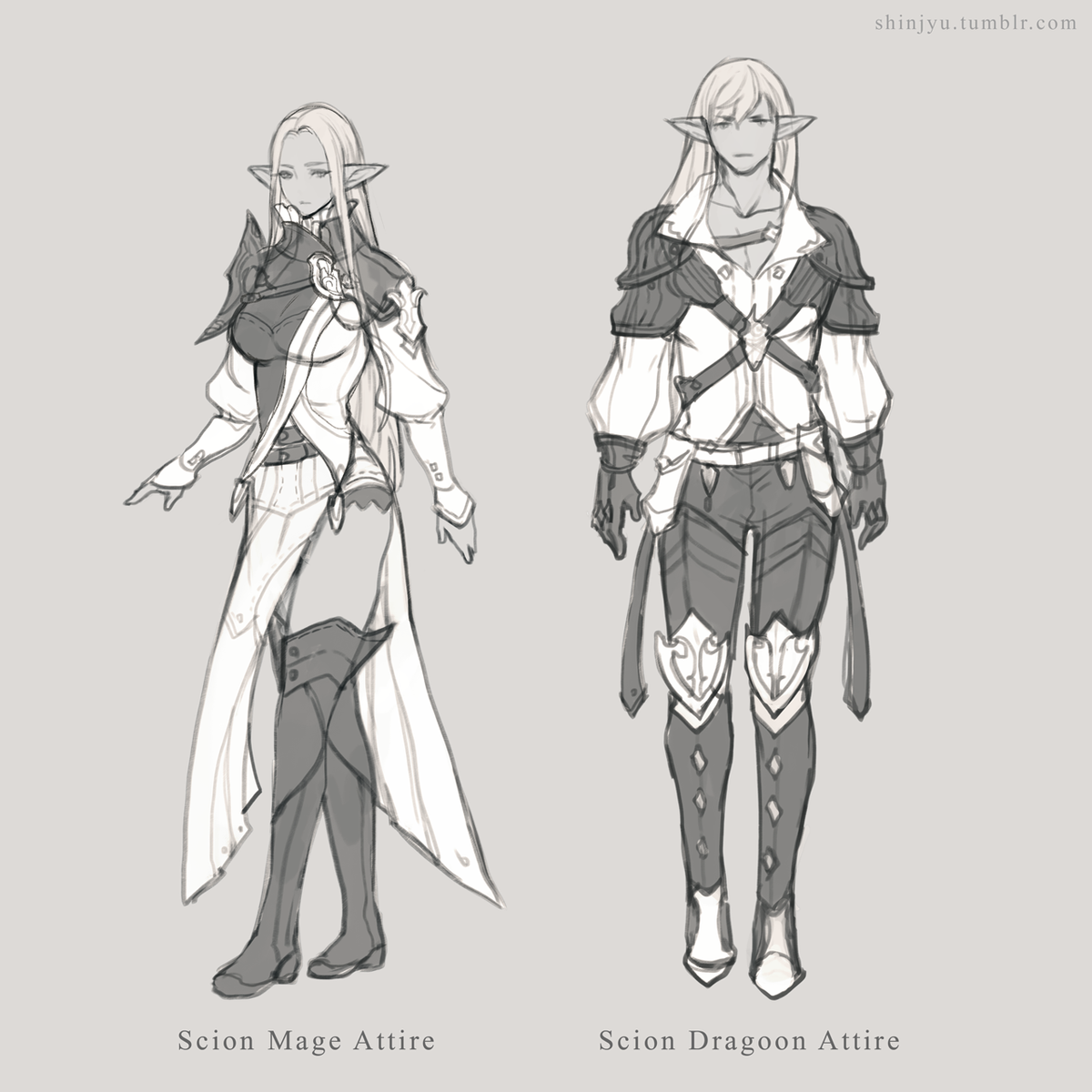 Adult #Alphinaud & #Alisaie* #Ysayle and #Estinien as Scions of the sev...