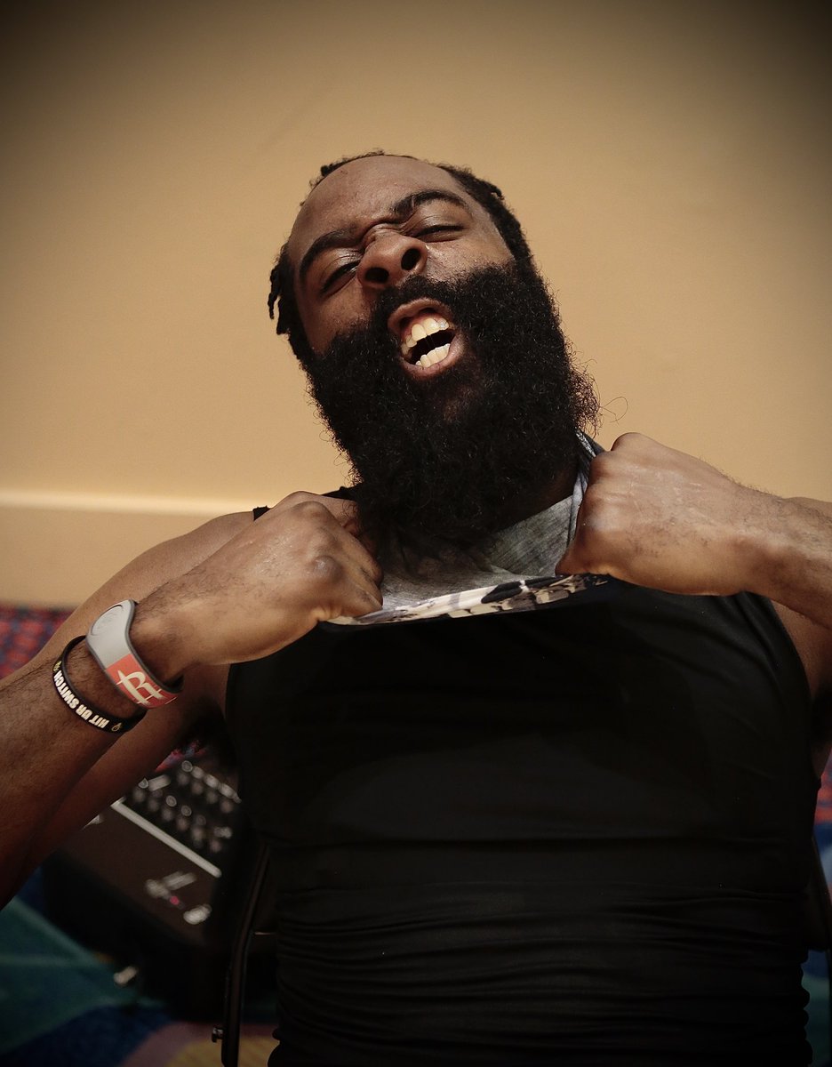 NBA's tweet photo. The Masked Beard!

#WholeNewGame https://t.co/DJrp23M5TL