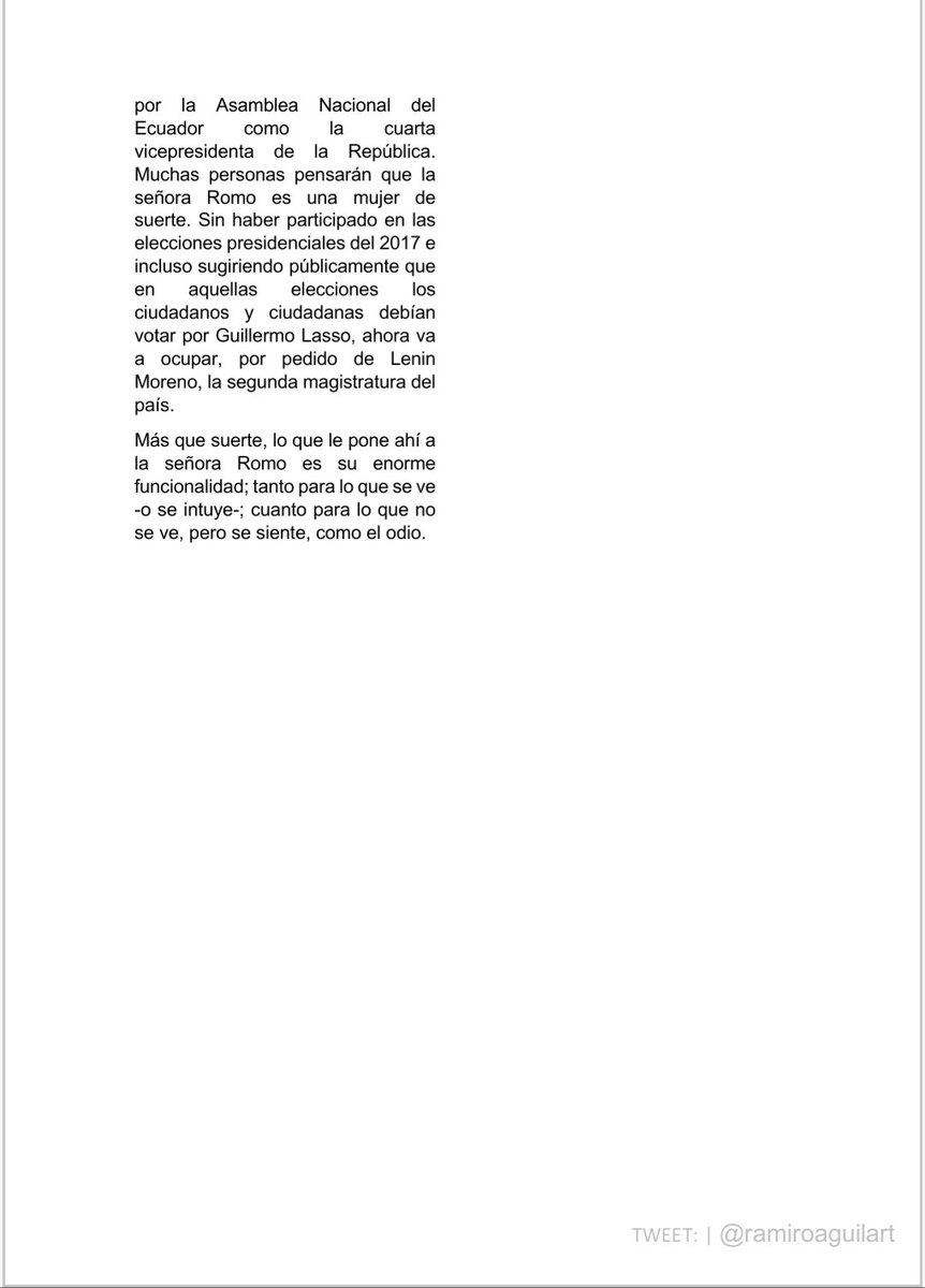 Si la bala no te mata te mata el veneno. #Romo  la Vicepresidenta que nace del odio
