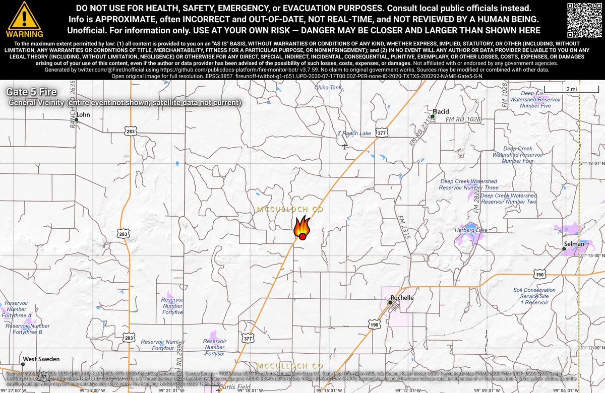 SWFireBot's tweet photo. #Gate5Fire 🔥 unofficial, automated update.
@AllHazardsTFS; ~11mi NE of Brady, TX. ⚠️ DO NOT USE FOR SAFETY PURPOSES - See officials instead. May be incorrect; disclaimers in images. https://t.co/ep8BVtqynh