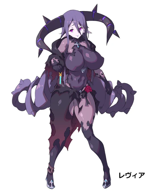 キャラデザ練習。ファティマの姉です。悪魔の能力がほとんどなくて、優秀な妹に嫉妬しているダメダメ腹黒お姉ちゃんです。 
