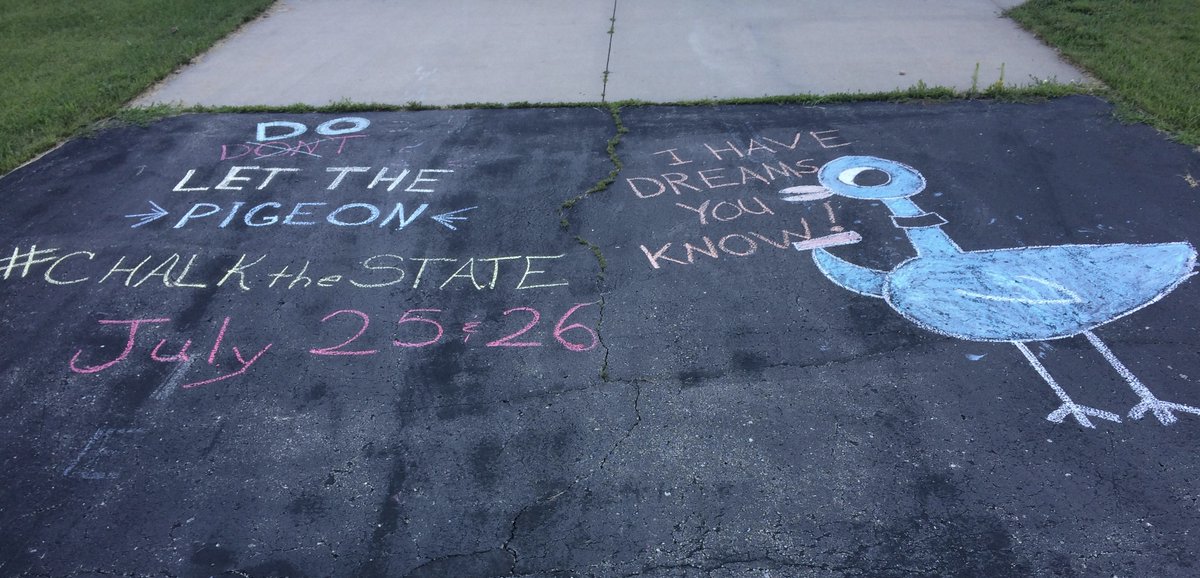 mkpleiss's tweet photo. In the midst of an extra bad-news week, I took some time to do prep work for my museum's participation in Wisconsin's #ChalktheState. It seriously made me feel so much better to do a little art.  /shameless promotion #ChalktheStateOshkosh https://t.co/Mk3jpfwggO