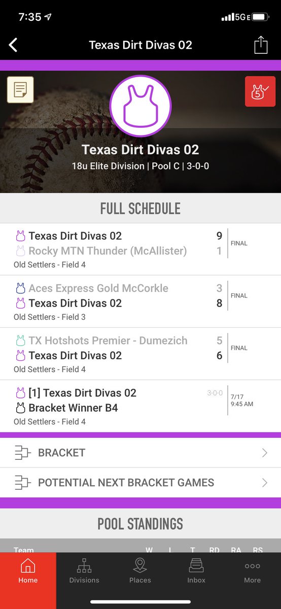 2021Texas's tweet photo. Divas Undefeated in pool play back at it tomorrow at 9:45 am!!  Watch our play by play telecast on @AthletesGoLive https://t.co/DRx9M4UJbh