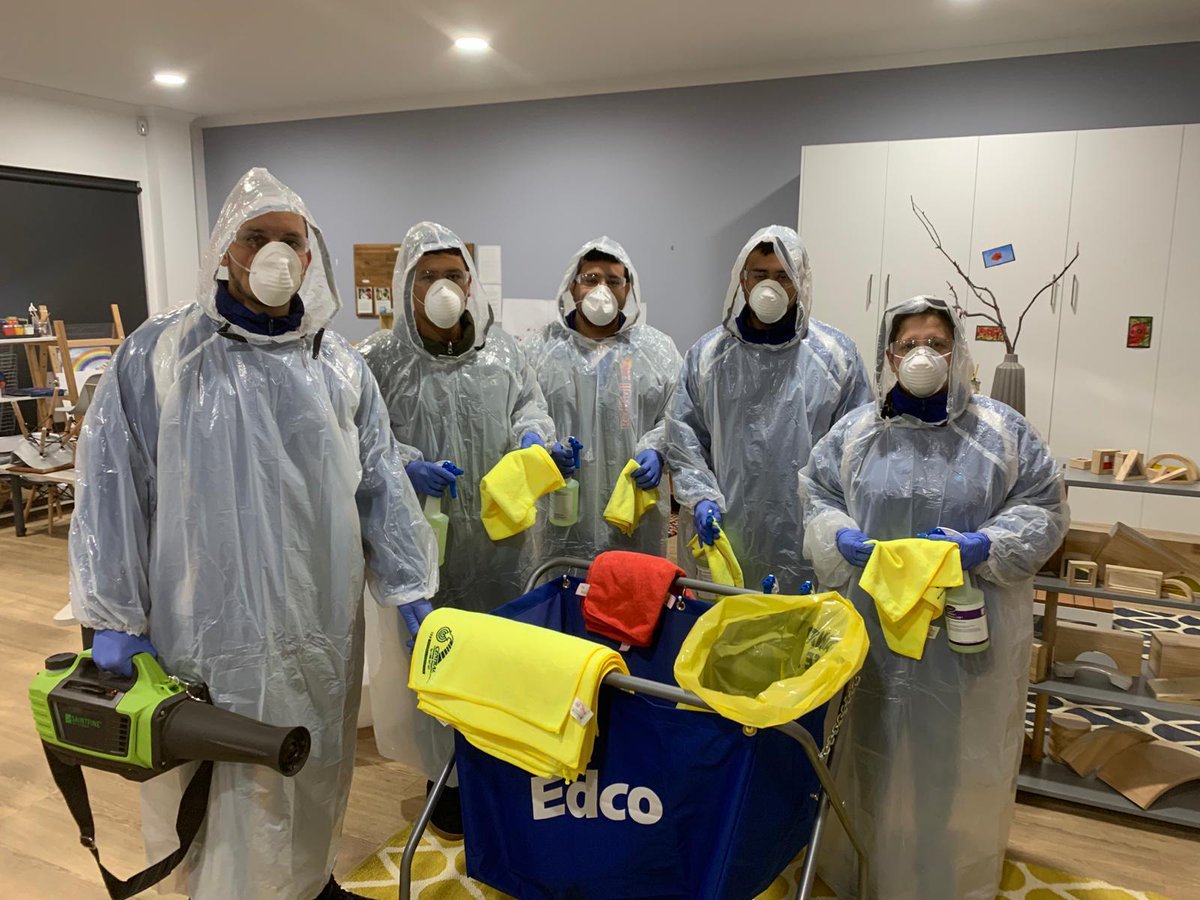 Our team ready to go for another confirmed case of COVID-19, this time at a child care centre. In the last to weeks we have completed decontamination cleans at close to 20 facilities. Thanks to our awesome team👊
#decontamination #cleaningservices #covidcleaning #staysafe