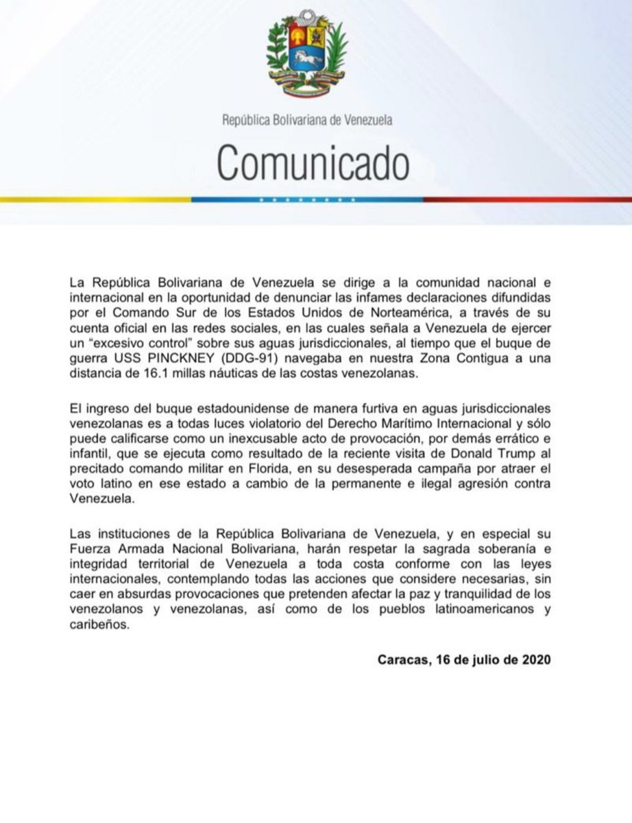 GK_Camacho's tweet photo. #16Julio 🚨🇻🇪 Desde las trincheras de la 2da CIA Pedraza #RECHAZAMOS las infames declaraciones emitidas por @southcom y #RATIFICAMOS nuestro compromiso con la PATRIA 🇻🇪 Tierra de Libertadores...Tierra que parió al Libertador de América #SimonBolivar #VenezuelaEnBatallaVictoriosa https://t.co/MnATGOkpeD