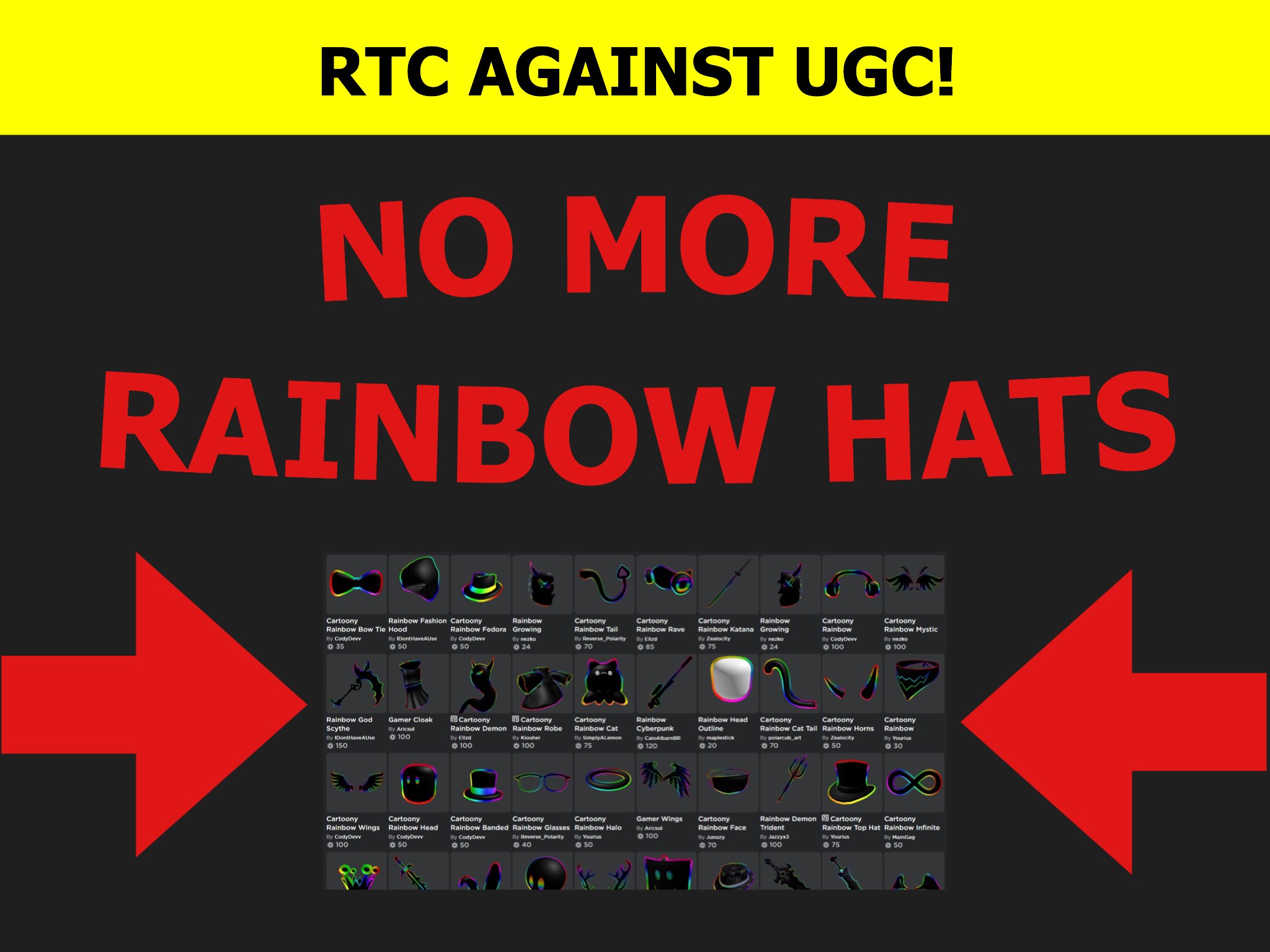 Roblox Attorney On Twitter Robloxattorney Roblox Robloxdev Robloxugc Rbx Rbxdev Should Roblox Allow Ugc Should Roblox Be Allowing New Rainbow User Generated Content Are Ugc Creators Taking Advantage Of The Pride Movement - tie on head roblox