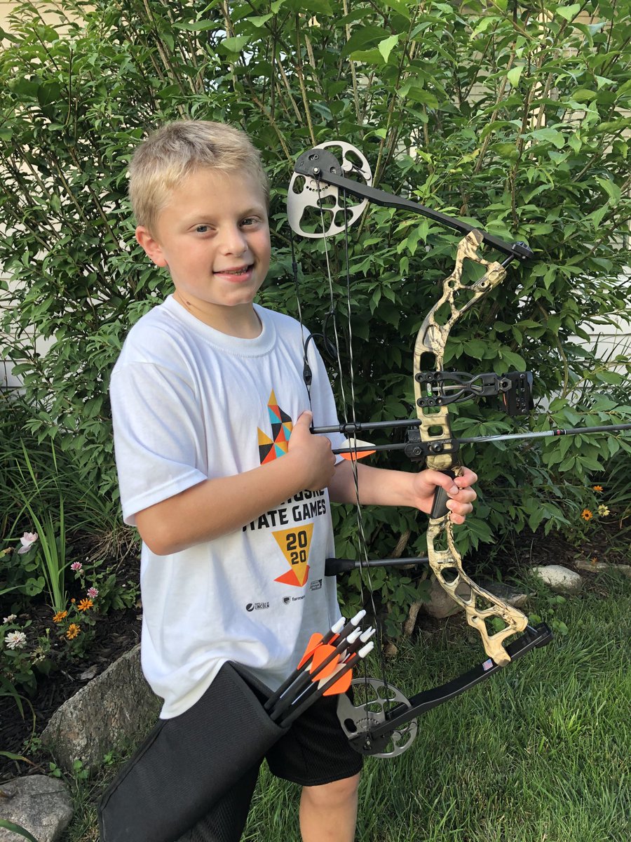 Grant is ready for the bullseye this weekend!! 🎯🍀🦌🏹                  #CSG2020. #douglassarpy4h #NE4H