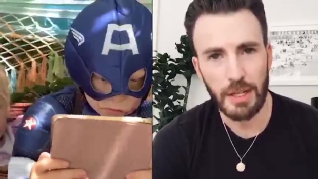 CTVNews's tweet photo. Chris Evans sending 'Captain America' shield to little boy who saved sister from dog attack https://t.co/H8wWWnoULg https://t.co/nsElN4Dqw8