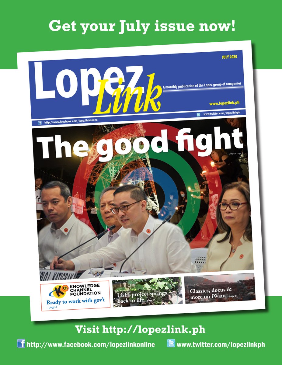 lopezlinkph's tweet photo. π£ The July 2020 issue of LopezLink is out! π° Download your copy at https://t.co/0N8m9eiv9W
#ABSCBN #Kapamilya #LopezGroup #lopezlink https://t.co/BMegRhO6uE