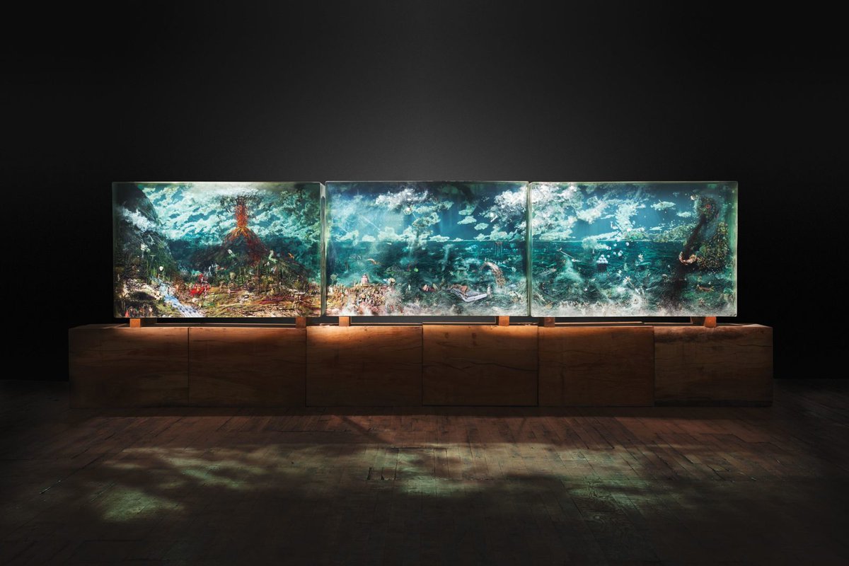 New love: The art of Dustin Yellin, it might be unfair to say, but it brings up good memories of Terry Gilliam's work on MPFC, and the general feel of the game Worms.The Psychogeographies are zoney as all hell.