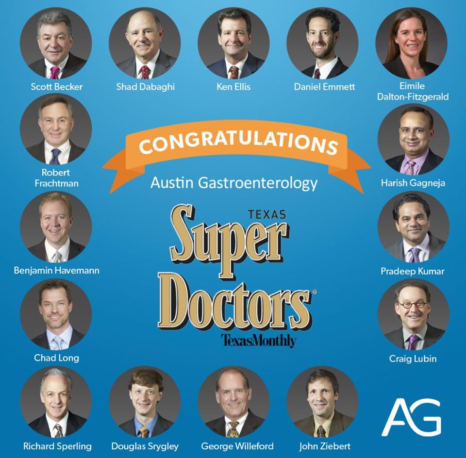 AustinGastro's tweet photo. 🥳🎉We are so proud to announce that 15 #AustinGastro physicians have been named as Super Doctors by @TexasMonthly. What an honor for our group! @hgagneja @mdpradeepkumar 👏 #ATXdoctors https://t.co/0J2zJLi9q1