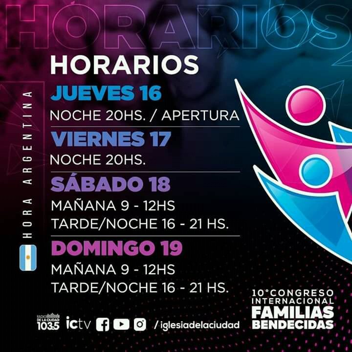 también por último pero no menos importante he participado siguiendo el Facebook Live del 10• Congreso de Familias Bendecidas el cuál dejo el cronograma del evento para quiénes desean participar 
#DerechoALaLibertadDeCulto #LibertadDeExpresion #LibertadDeCreencias