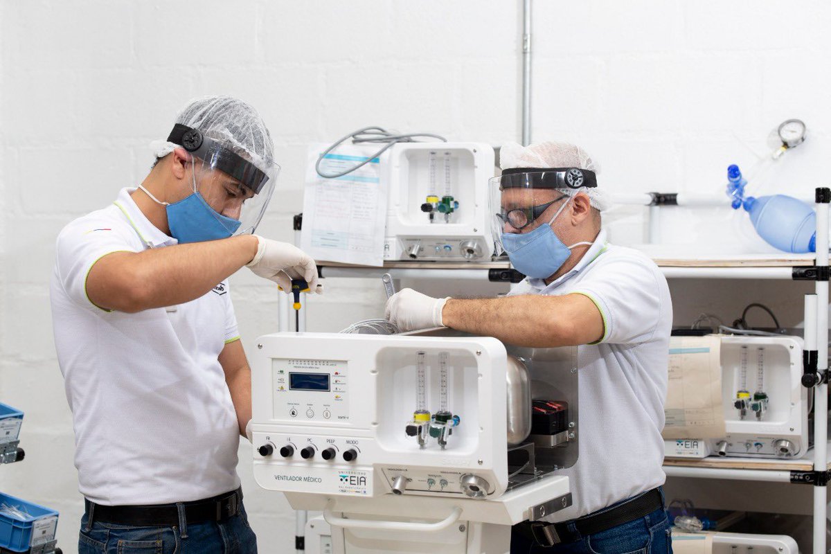 Haceb's tweet photo. Hoy, tras la aprobación del INVIMA, para iniciar la primera fase de los ensayos clínicos en humanos de los ventiladores InnspiraMED, ponemos nuestro talento y capacidad de producción, al servicio de un propósito común: brindar la posibilidad de salvar vidas en tiempos de covid-19 https://t.co/R2P22Vgqih