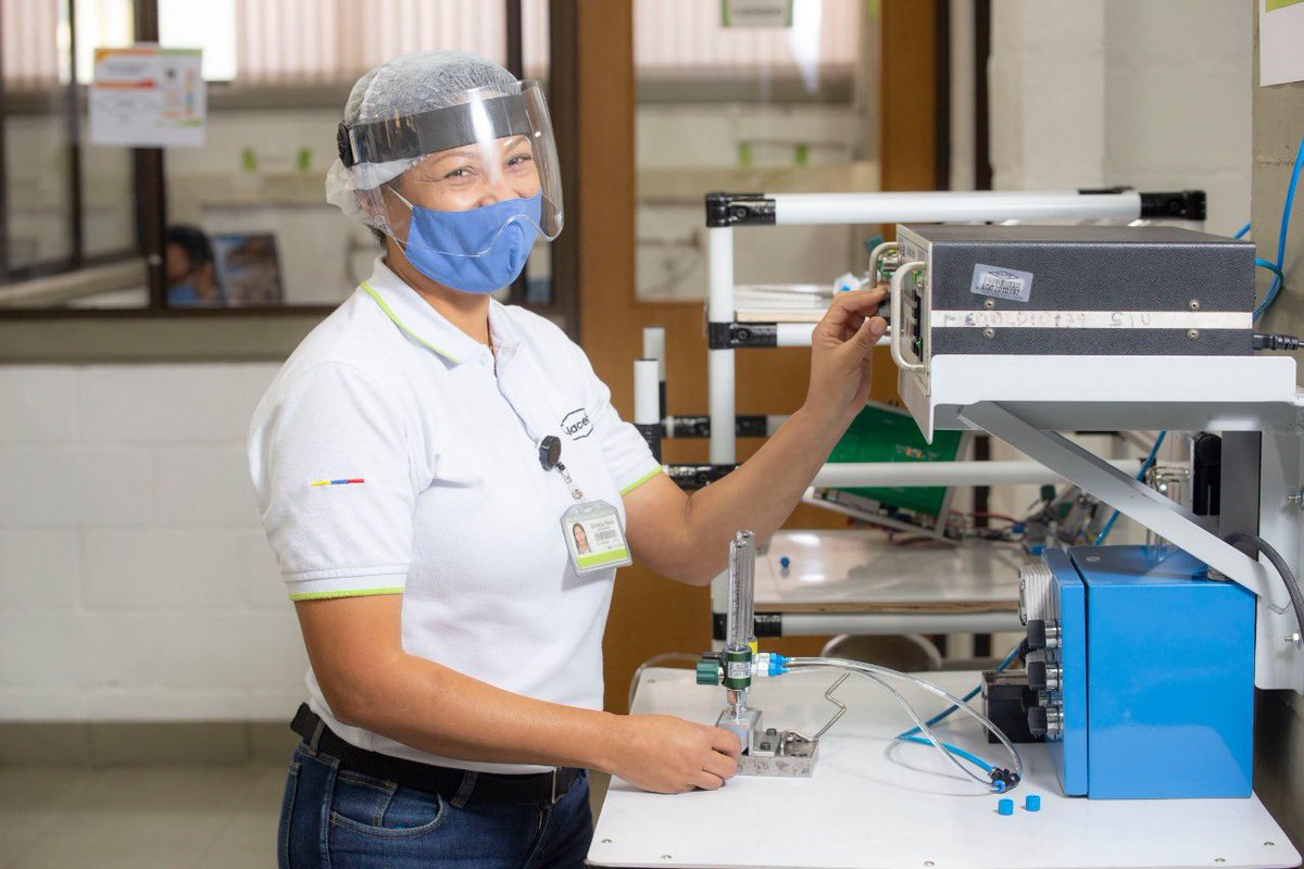 Haceb's tweet photo. Hoy, tras la aprobación del INVIMA, para iniciar la primera fase de los ensayos clínicos en humanos de los ventiladores InnspiraMED, ponemos nuestro talento y capacidad de producción, al servicio de un propósito común: brindar la posibilidad de salvar vidas en tiempos de covid-19 https://t.co/R2P22Vgqih
