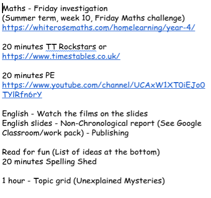 CarrJuniorYork's tweet photo. #CarrYear4 Friday of Week 14! This is the last day of our stuctured home learning before the summer holiday! If you can; please continue to find opportunities to read, write and practice your maths! Have a great summer, thanks for all your hard work and see you in September! ππ https://t.co/bpwpEhVjBE