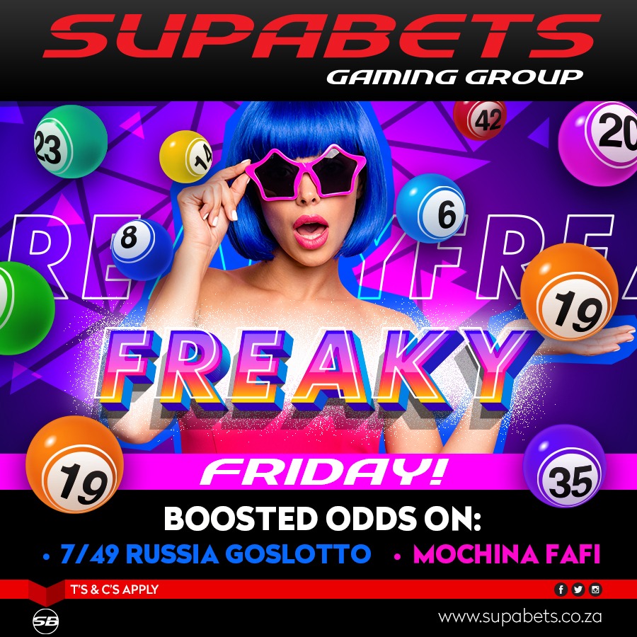 Supabets_mzansi's tweet photo. Hey Guys...#Freaky_Friday is here and it's time for #Boosted lotto with our awesome #SupaNumbers So get playing today guys 😎
#Freaky_Friday #Supabets
Click here to play 👇
https://t.co/0p6vpV498m https://t.co/Msh6InverK