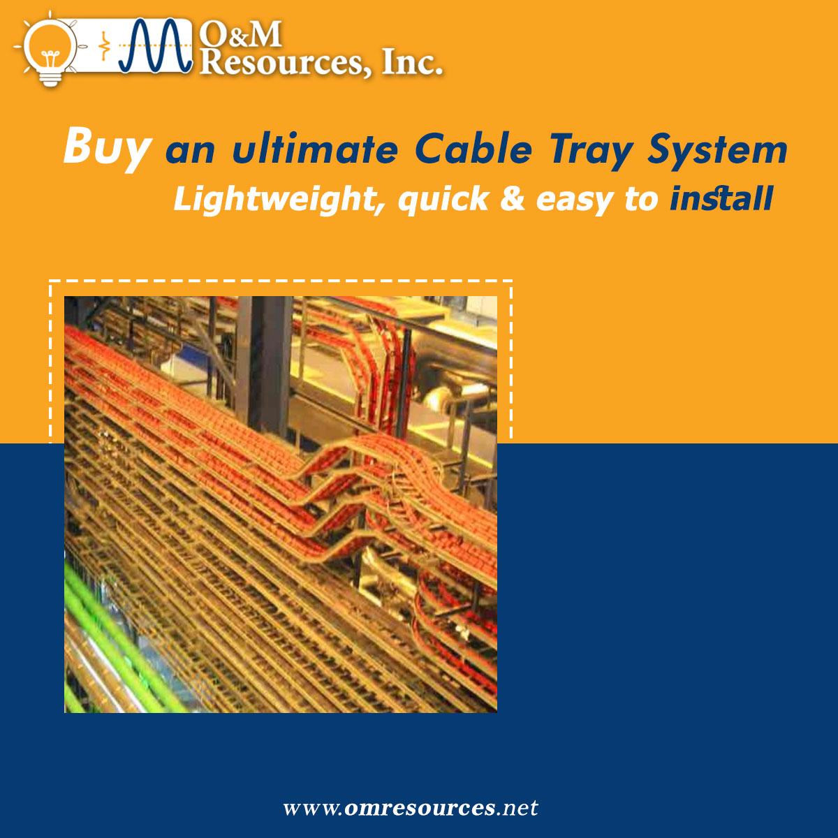 omresources1's tweet photo. At O&amp;M Resources, we carry #BASOR manufactured #cable trays.Basor has been in the tray business for over 50 years, desgning tray for all types of applications.Trays are available in all sizes &amp; can be manufactured in steel,aluminum,PVC or fiberglass. Go to https://t.co/Mxh6oFCSMn https://t.co/JH1BY8jLnu