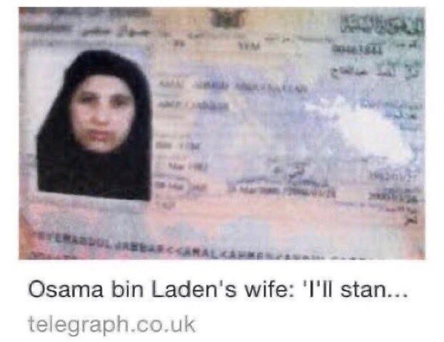 reactions on Twitter: "clickbait article passport osama bin laden's wife I'll  stan https://t.co/BR7TioUcuD" / Twitter