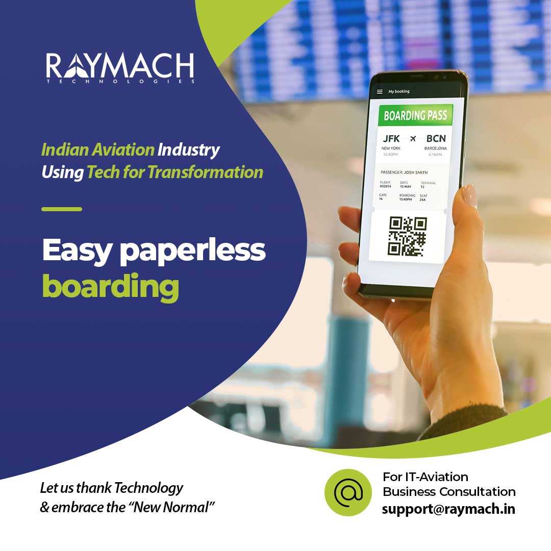RaymachTech's tweet photo. New normal calls for new norms! Minimising human intervention through
transformative technology - introducing easy Paperless Boarding. For more
information and IT-Aviation business consultation, reach us on support@raymach.in
.
.
#aviation #aviationsoftware #raymachtech https://t.co/zn6FcDrzrA