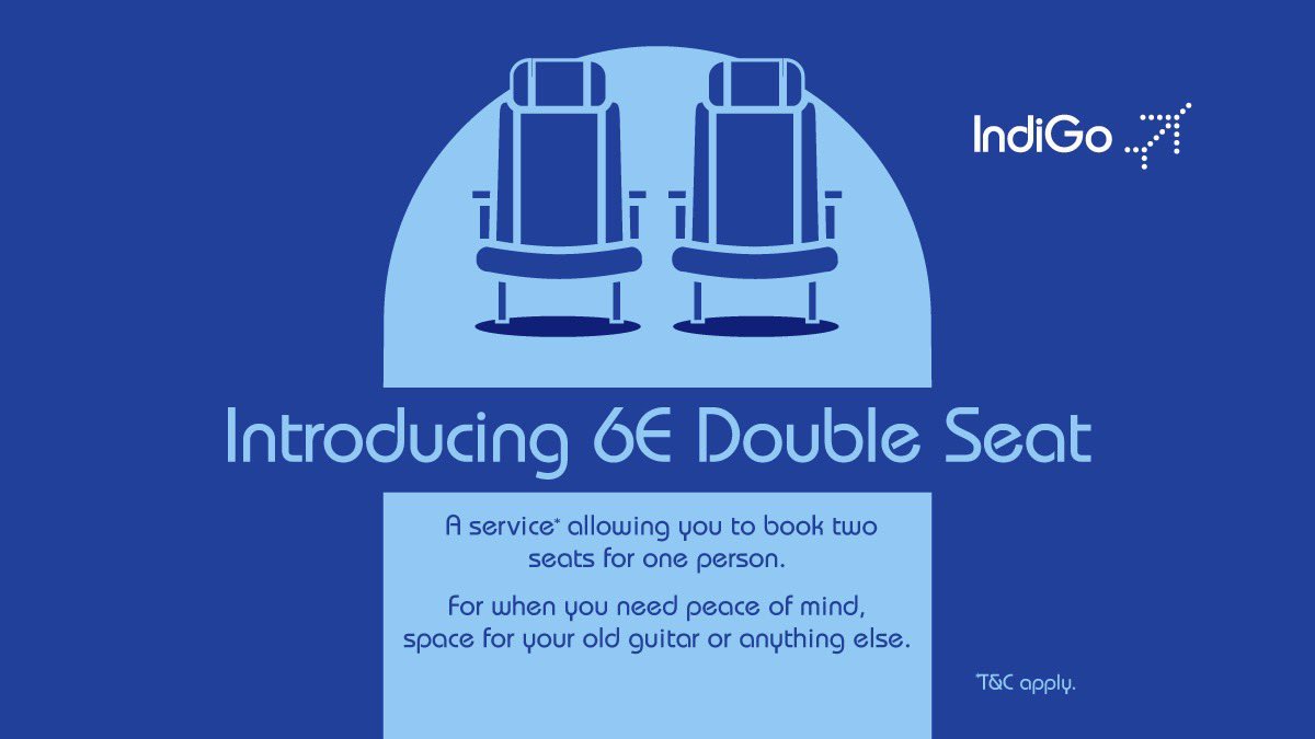 PallaviAmanSing's tweet photo. #indigo’s double seat service... https://t.co/iMP59V0Cwo