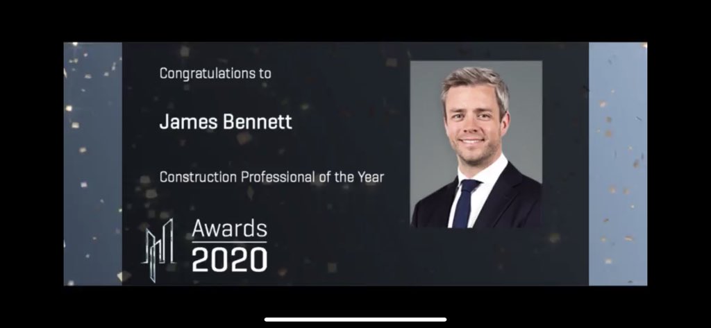 Nice end to the week. ‘Construction Professional of the Year’ at the <a href="/rics/">りっきー</a> Australia Awards 2020