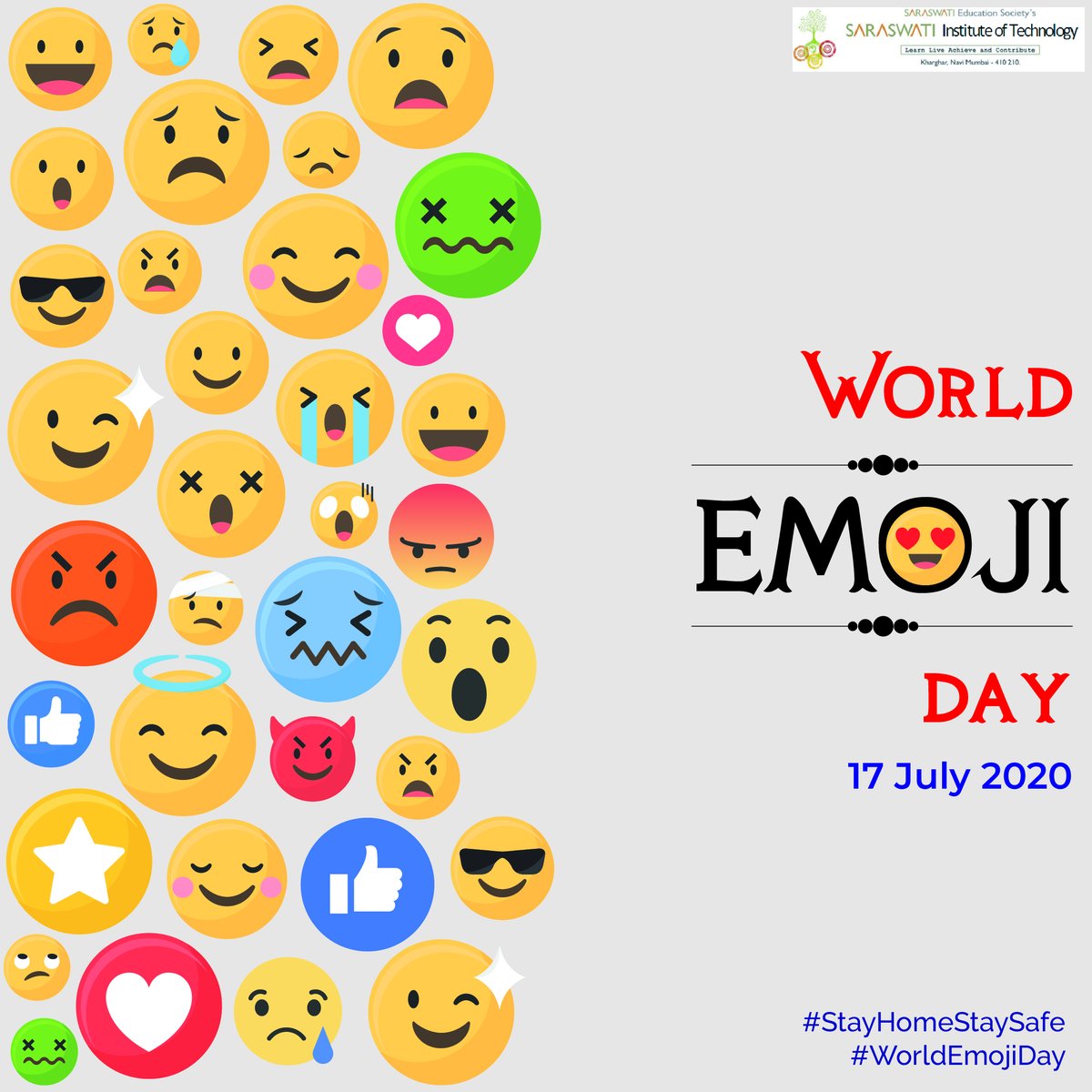 SKharghar's tweet photo. World Emoji Day!
Comment down your favourite 3 Emojis.
.
#emoji #worldemojiday #emojis
#digitallearning #education #engineeringclasses #engineering #students #Emotions #Expressions #Emoji #Emoticons #Smileys #siotkharghar #kharghar #navimumbai https://t.co/5YoiMb7Drj
