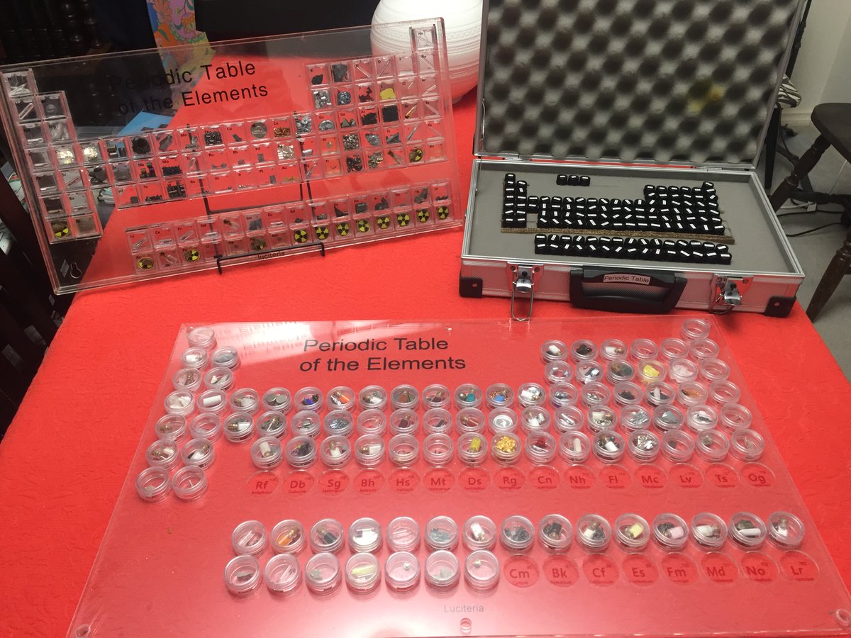 For no other reason than lockdown cabin fever, here's some  #elementphotos from my various element collections, one element at a time. Here's the 3 full sets; the wall set's finished, the 'tray' set is almost done, and the briefcase is not far behind.  #elementsets  #IYPT2019