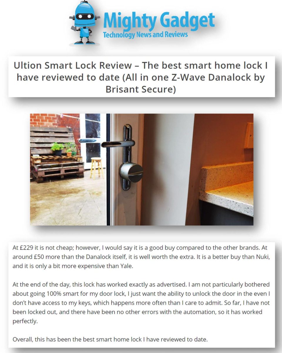 HelpLocks's tweet image. Need we say more? Great independent review of Ultion Smart

Buy now: buff.ly/31SRZRY

Learn more: buff.ly/2VSbsOZ

Call: 0800 002 5258

#UltionSmart #UltionSmartLock