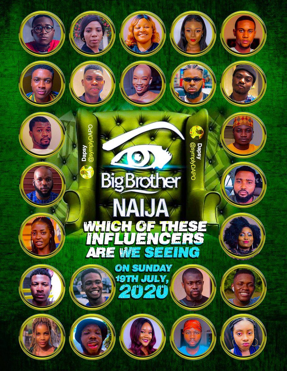 symplyDAPO's tweet photo. Which of this guys are we going to be seeing on Sunday #BBNaija https://t.co/dlk2svGhyI