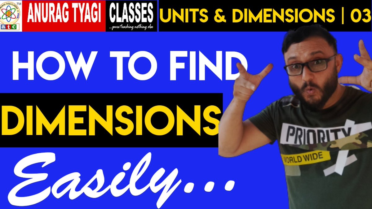TheAnuragTyagi's tweet photo. New Video
Units & Dimensions 03
How to Find Dimensions Easily
https://t.co/fiNBjLGge7
#unitsandmeasurements
#dimensionanalysis
#class11physics
#AnuragTyagiClasses https://t.co/YxMa8Nahp5