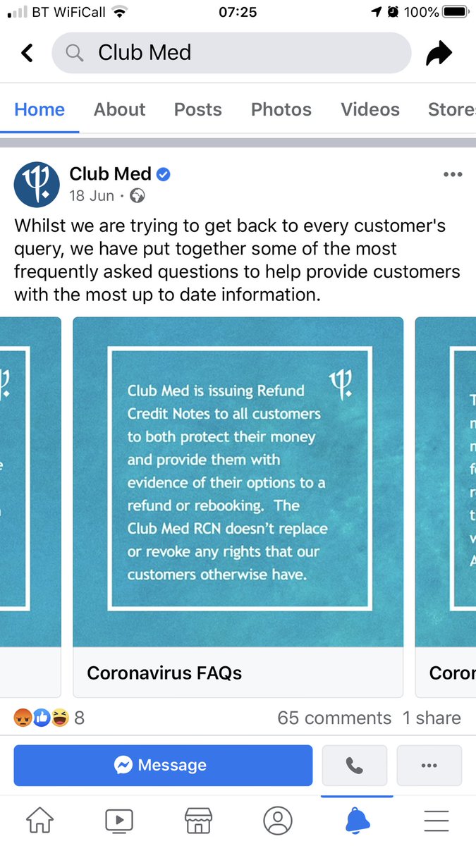 peter_kulu's tweet photo. The latest “guidance” from @ClubMedUK is still not compliant with the @CMAgovUK open letter to the industry.  It gives no offer of a 14 day cash refund to the customer. As misleading as ever. #ClubCON.  #RefundPassengers See guidance in this fBook post https://t.co/JrO3tbnUB8 https://t.co/ugdhbGeS8j