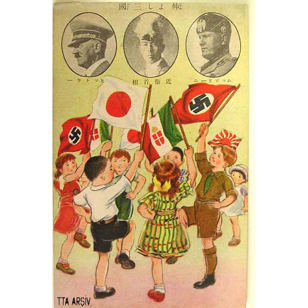 TTAarsiv's tweet photo. II. Dünya Savaşı sırasında çocuk temasıyla Japonya tarafından hazırlanan propaganda afişleri. https://t.co/usfGOYl8zl