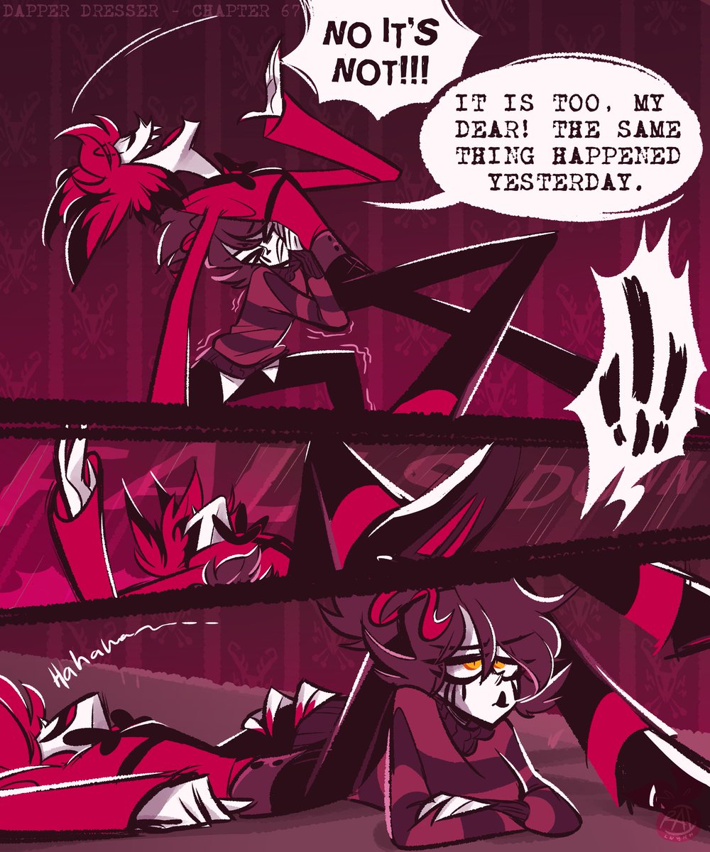 I wanted to draw this so bad after the last chapter of DD but I got too busy 😭
So yea, this is honestly what I immediately thought after the "Carry me" scene and it is exactly what happened no one can tell me otherwise 😤💞
#HazbinHotel #HHOC #Alastor