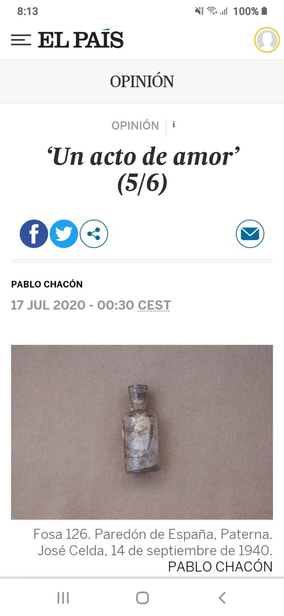 5/6 
Un acto de amor. 

Leoncio Badía colocaba en la nuca de algunas personas asesinadas, una botellita de vidrio con el nombre del fusilado. Como un visionario que da esperanza. <a href="/el_pais/">EL PAÍS</a>