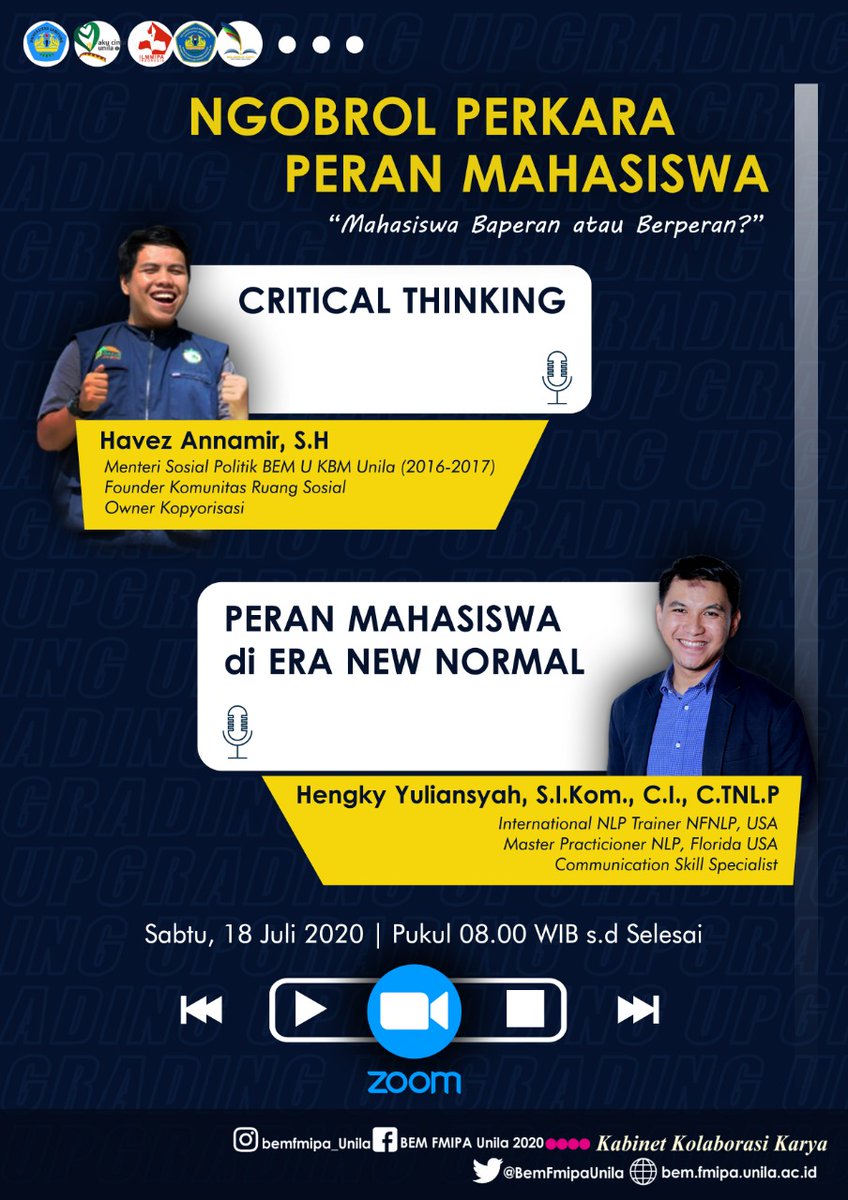 _Assalamualaikum Warahmatullahi Wabarokatuh_

*🔥🔥Hidup Mahasiswa!!*🔥🔥
*🔥🔥Hidup Rakyat Indonesia!!* 🔥🔥
*🔥🔥Hidup Perempuan Indonesia!!* 🔥🔥

_Special only for you_ 
_Staf Ahli BEM FMIPA Unila 2020_

_BEM FMIPA Unila 2020_ dengan bangga mmpersembahkan_