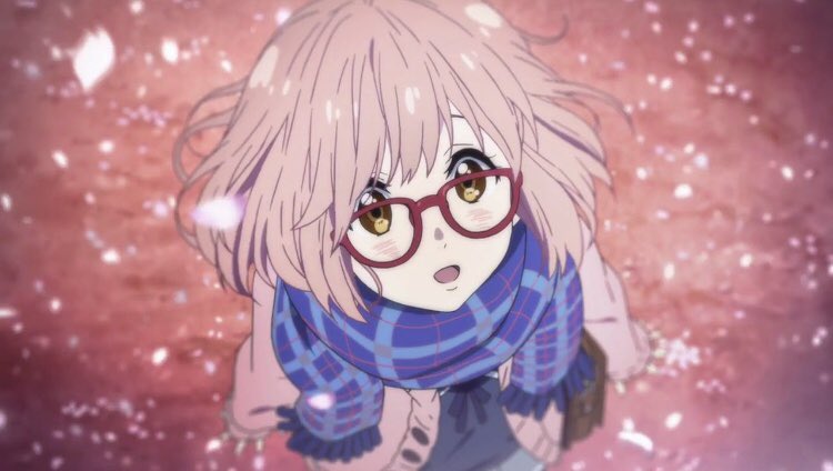 Mirai Kuriyama is one of my favorite characters. In many ways Beyond the Boundary is her story of finding purpose in her life again. In the beginning she considers herself an outcast because of her power to manipulate her blood. She is ostracized from the spirit warrior
