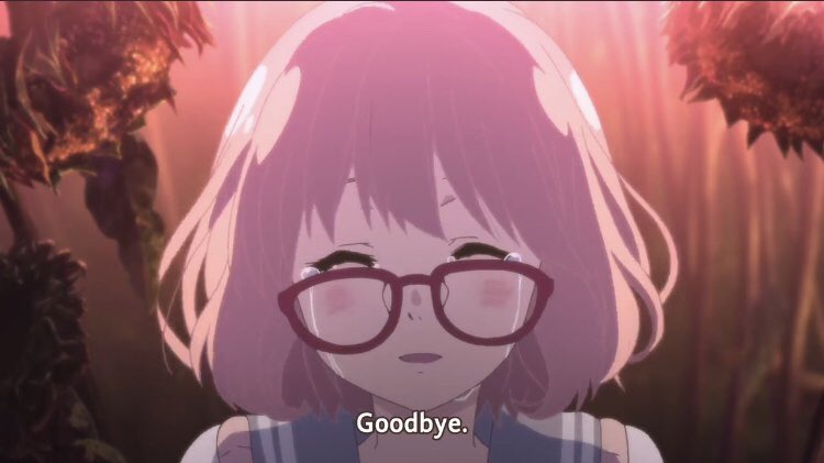 and was able to become the heroic spirit warrior that had always been within her. If her sacrifice means that Akihito will no longer be burdened by the curse of Beyond the Boundary and give him the happiness of a normal life then she fulfilled her dream to save someone.